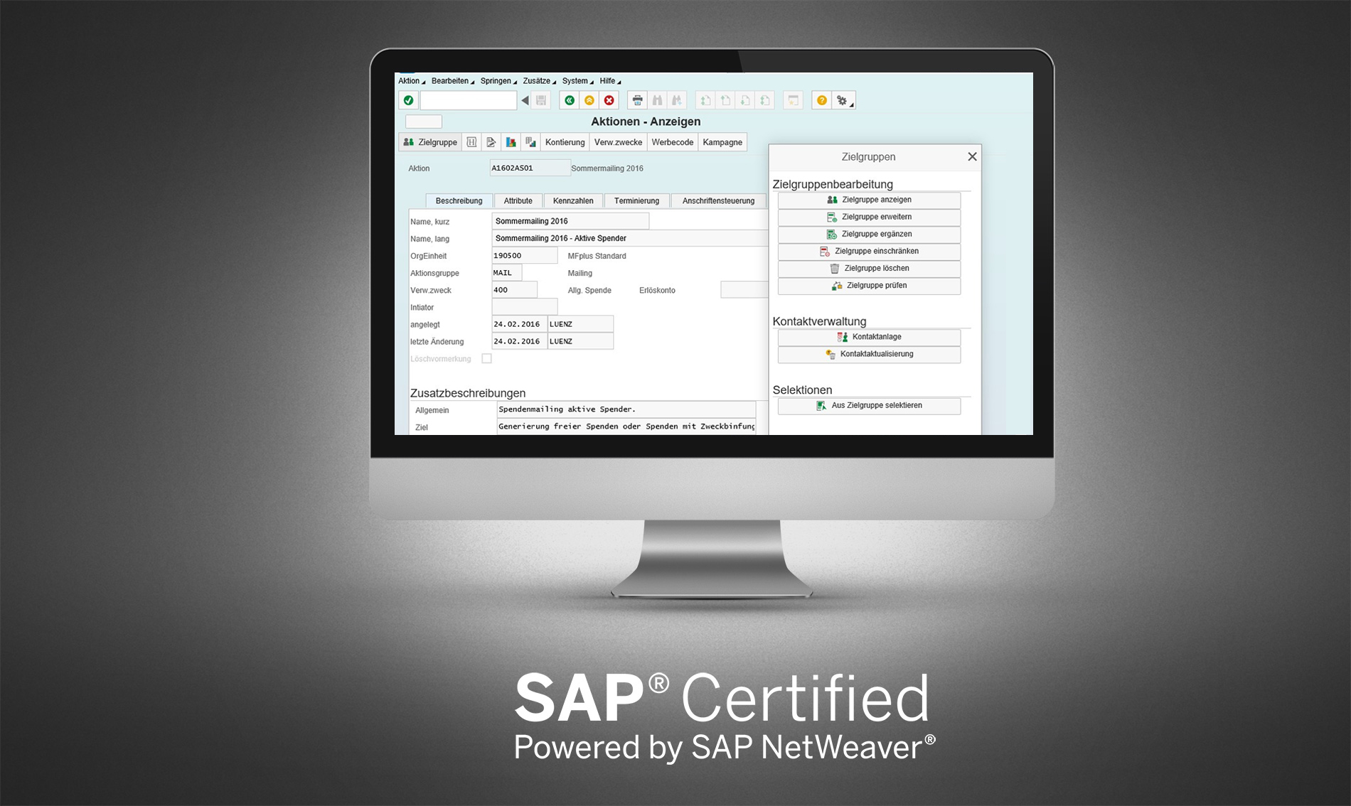 GRÜN MFplus ist erneut von SAP zertifiziert worden.